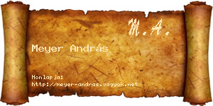 Meyer András névjegykártya